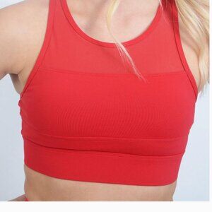 ZYIA Active Red One More Rep‎ High Neck Sports Bra Size Medium
